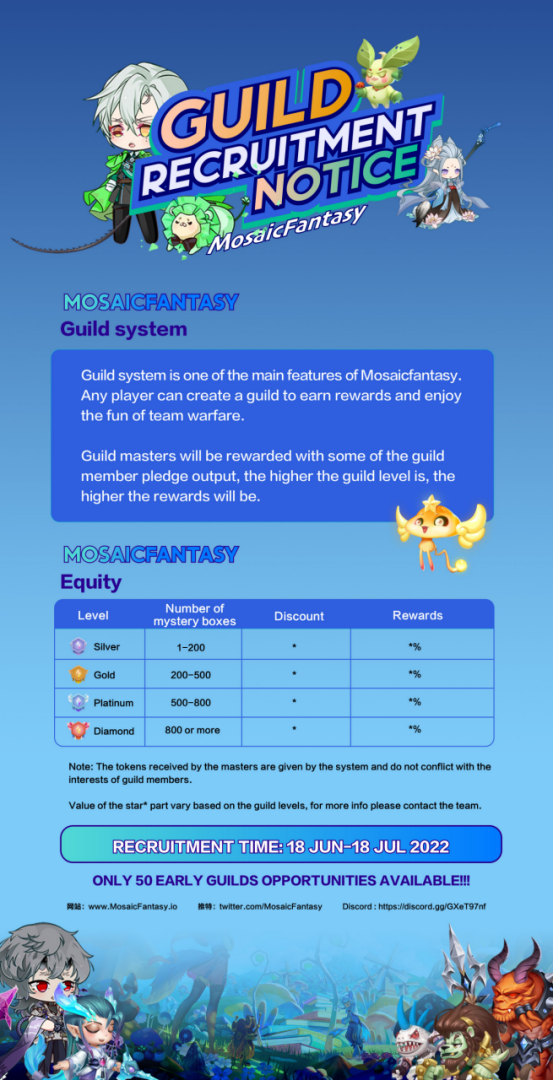 Guild Master Recruitment Event for MosaicFantasy (3A card game on chain)